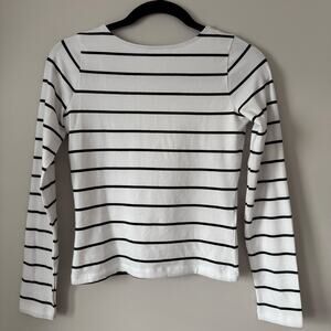 Madewell Stripped Long Sleeve Scoop Back Tee